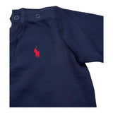 RALPH LAUREN felpa chiusa girocollo tinta unita con logo Blu per Neonato 320772102002 BLU RALPH LAUREN 