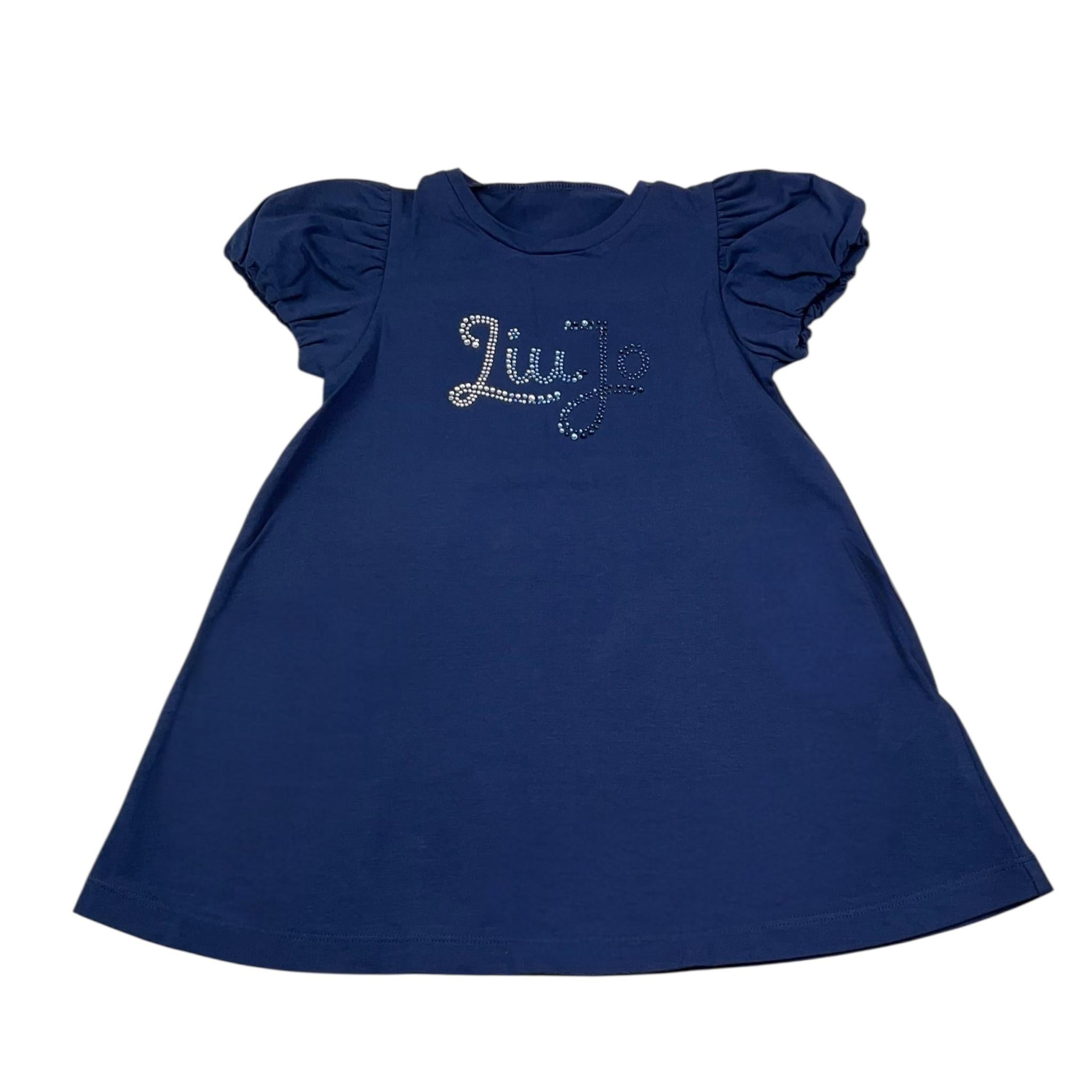 Liu Jo Abito Tinta Unita con Brillantini per Bambina KA5037 BLU LIU JO 