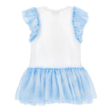 Monnalisa Abito Bicolore con Stampa E Brillantini per Neonata 19E918N BIANCO MONNALISA 