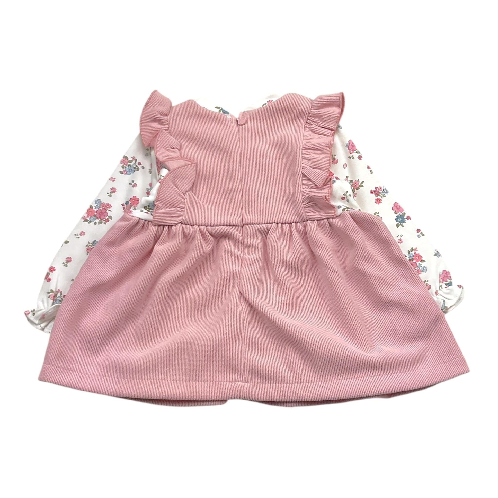 MAYORAL abito bicolore con fantasia fiori Bianco/rosa per Neonata 2880 BIANCO/ROSA MAYORAL 