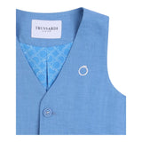 Trussardi Gilet Tinta Unita con Stampa Logo Azzurro per Bambino