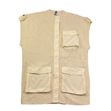 Pinko Gilet In Maglia Girocollo Tinta Unita per Bambina KFMA002 PANNA PINKO 