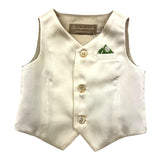 La Stupenderia Gilet Tinta Unita Con Taschino Beige Per Neonato
