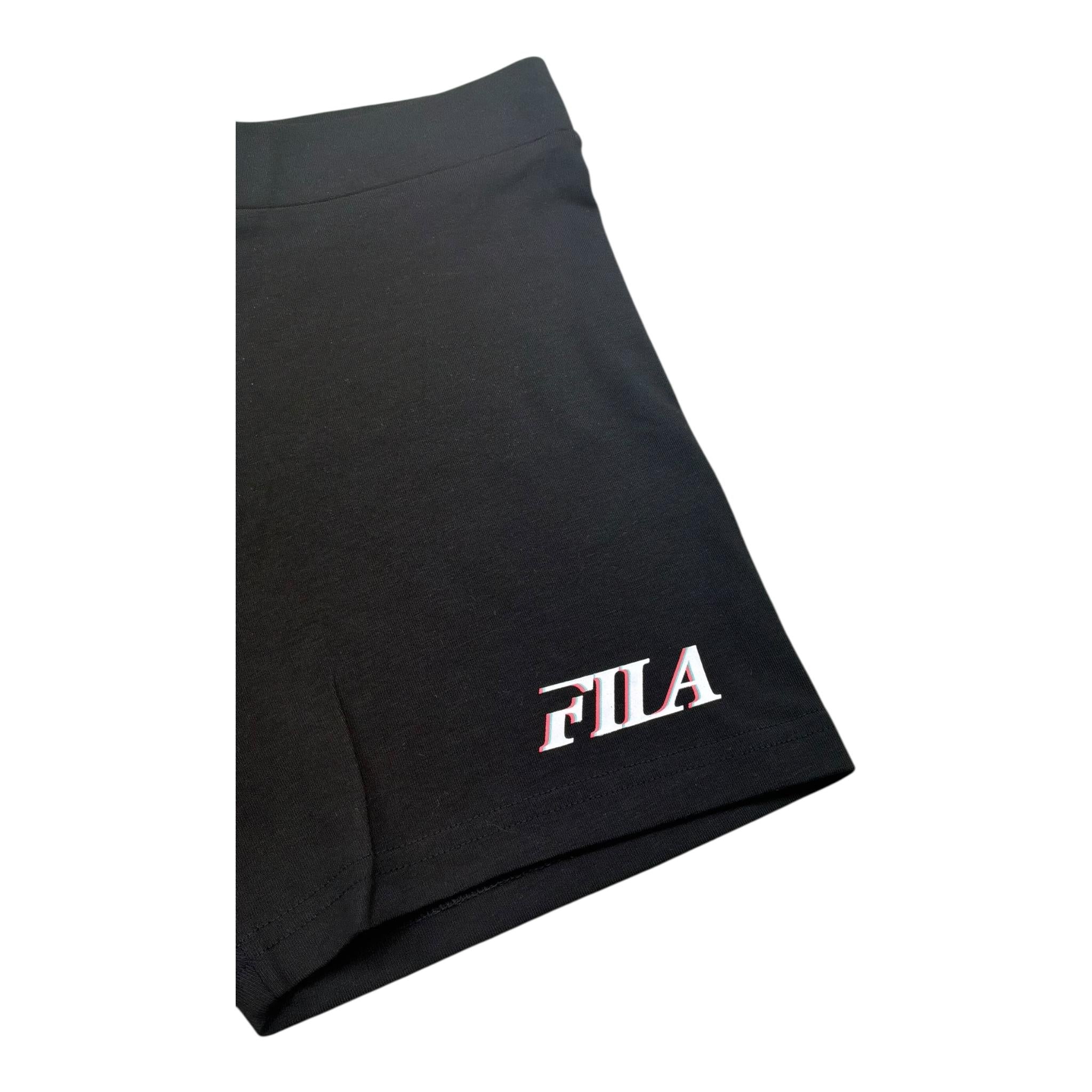 Fila Short Tinta Unita con Logo per Bambina FAT0648 NERO FILA 