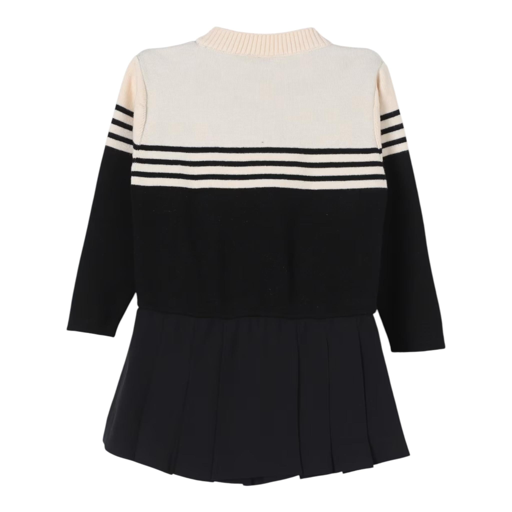 ELISABETTA FRANCHI abito in maglia bicolore girocollo Nero/panna per Bambina EFAB567 NERO/PANNA ELISABETTA FRANCHI 