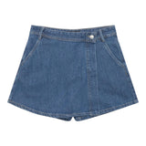 GUESS short in denim tinta unita con logo Blu per Bambina J4YD18D45E0 BLU GUESS 