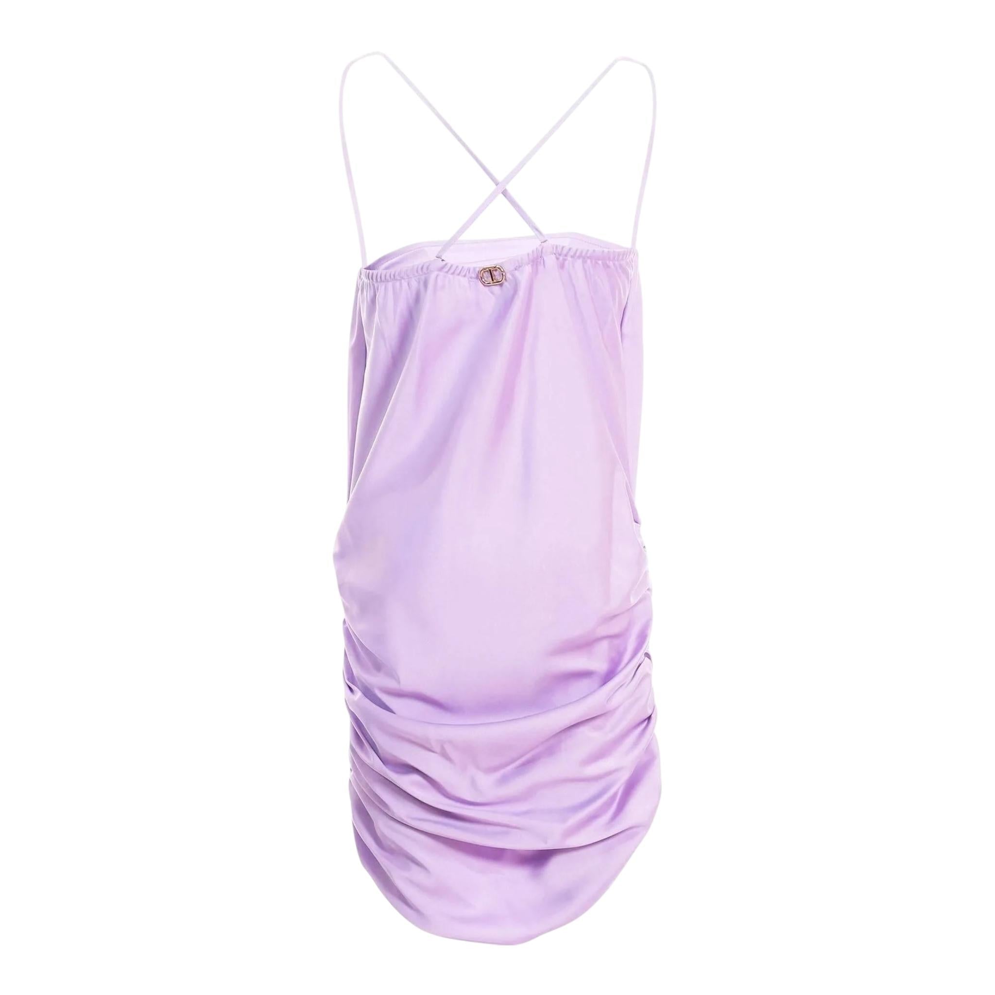 Twinset Abito Tinta Unita A Bretelle per Bambina 251GJ2450X LILLA TWINSET 