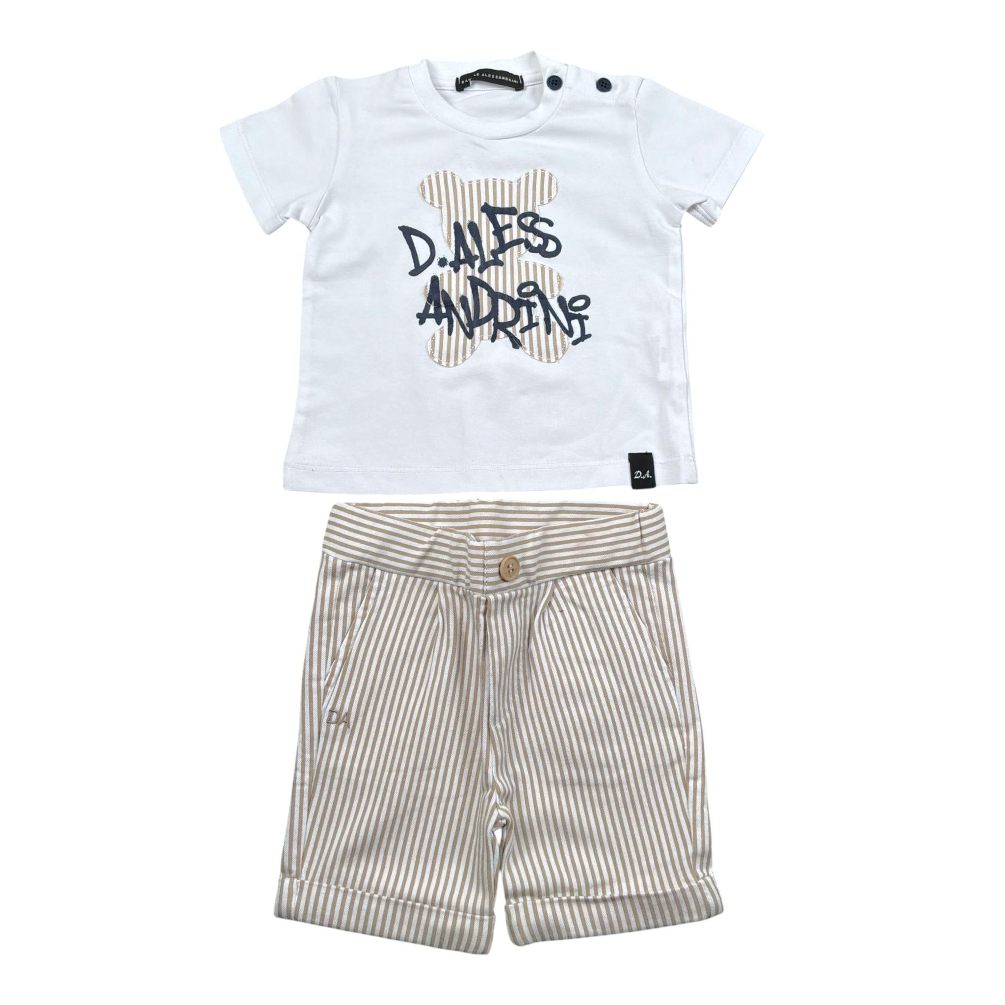 Daniele Alessandrini Completo 2 Pezzi T-Shirt-Bermuda Bianco per Neonato 1548 BIANCO DANIELE ALESSANDRINI 