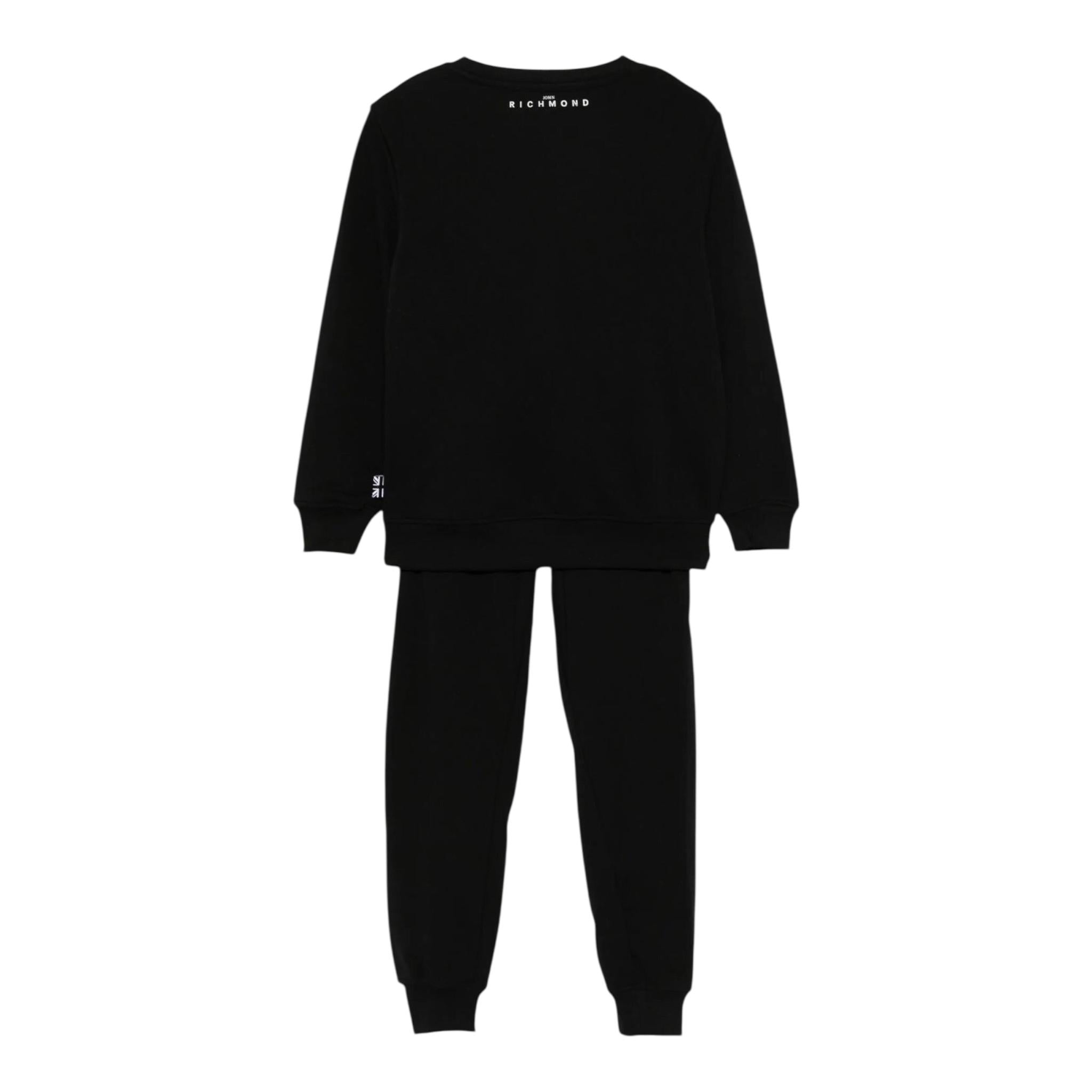 JOHN RICHMOND completo 2pz felpa- pantalone tinta unita Nero per Bambino RBA24152CFX NERO JOHN RICHMOND 