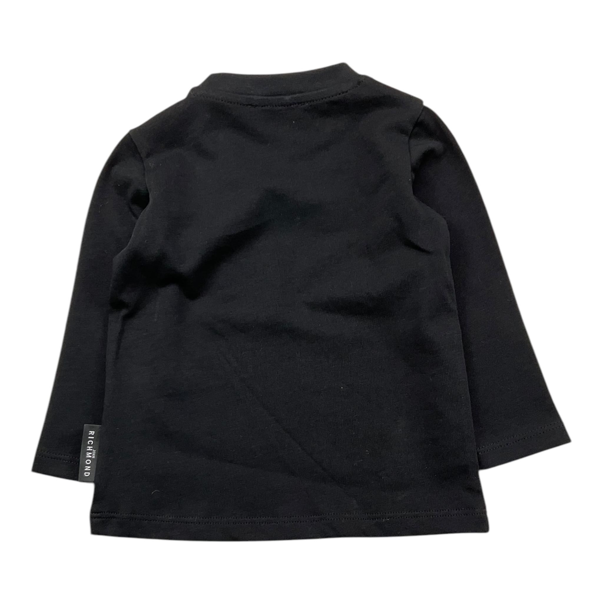 JOHN RICHMOND shirt girocollo tinta unita con stampa Nero per Neonato RIA25012TS NERO JOHN RICHMOND 