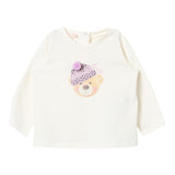 LIU JO shirt girocollo tinta unita con stampa in contrasto Panna per Neonata JF4045 PANNA LIU JO 