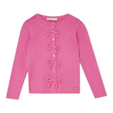 LIU JO cardigan tinta unita con applicazioni fiocchi Rosa per Bambina KF4038X ROSA LIU JO 