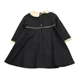 ZHOE & TOBIAH abito tinta unita con colletto Nero per Neonata KTT18 NERO ZHOE & TOBIAH 