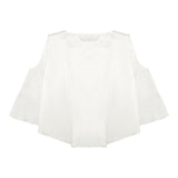 Maison Margiela Camicia Giromanica Tinta Unita Girocollo Bianco Per Bambina