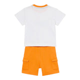 Guess Complet 2 Pezzi T-Shirt-Bermuda Bicolore per Neonato I5GG14K8HM4 BIANCO/ARANCIONE GUESS 