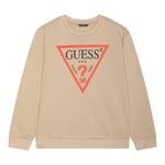 GUESS felpa tinta unita girocollo con stampa Beige per Neonato N73Q10KAUG0 BEIGE GUESS 