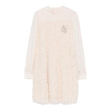 MISS BLUMARINE abito manica lunga tinta unita Avorio per Bambina IF4066 AVORIO MISS BLUMARINE 