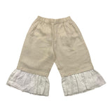 La Stupenderia Short Bicolore Con Balze In Contrasto Beige Per Bambina