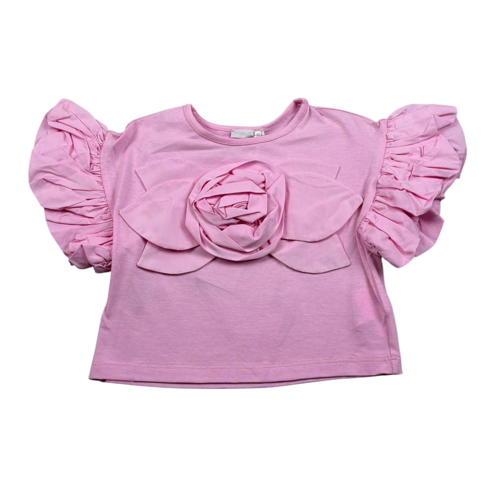 Miss Grant T-Shirt Girocollo tinta unita Rosa per Bambina MG0733 ROSA MISS GRANT 