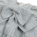 abito tinta unita con fantasia a righe LBG6320 AZZURRO LE BEBE' 