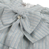 abito tinta unita con fantasia a righe LBG6320 AZZURRO LE BEBE' 