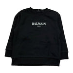 Balmain Felpa Chiusa Girocollo Tinta Unita con Logo per Neonato BV4560 NERO BALMAIN 