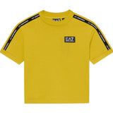 Emporio Armani T-Shirt Girocollo Tinta Unita con Logo per Bambino 7B000054 SENAPE EMPORIO ARMANI 