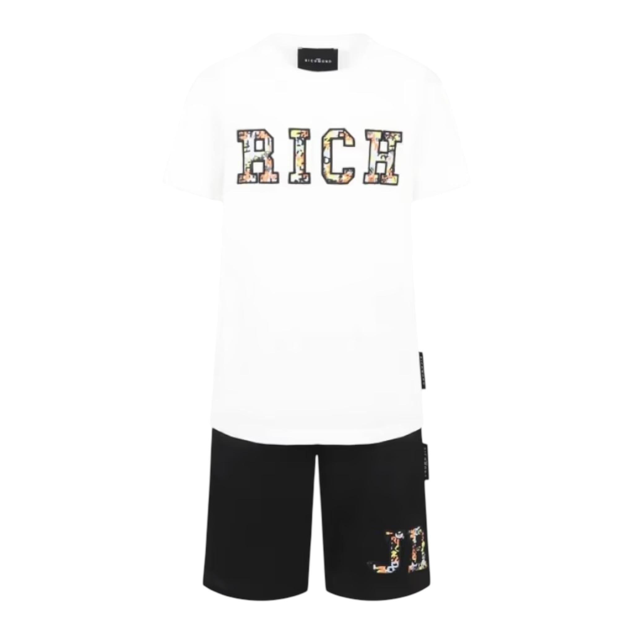 John Richmond Completo 2 Pezzi T-Shirt-Bermuda Bicolore per Bambino RBP25161CJJ BIANCO/NERO JOHN RICHMOND 