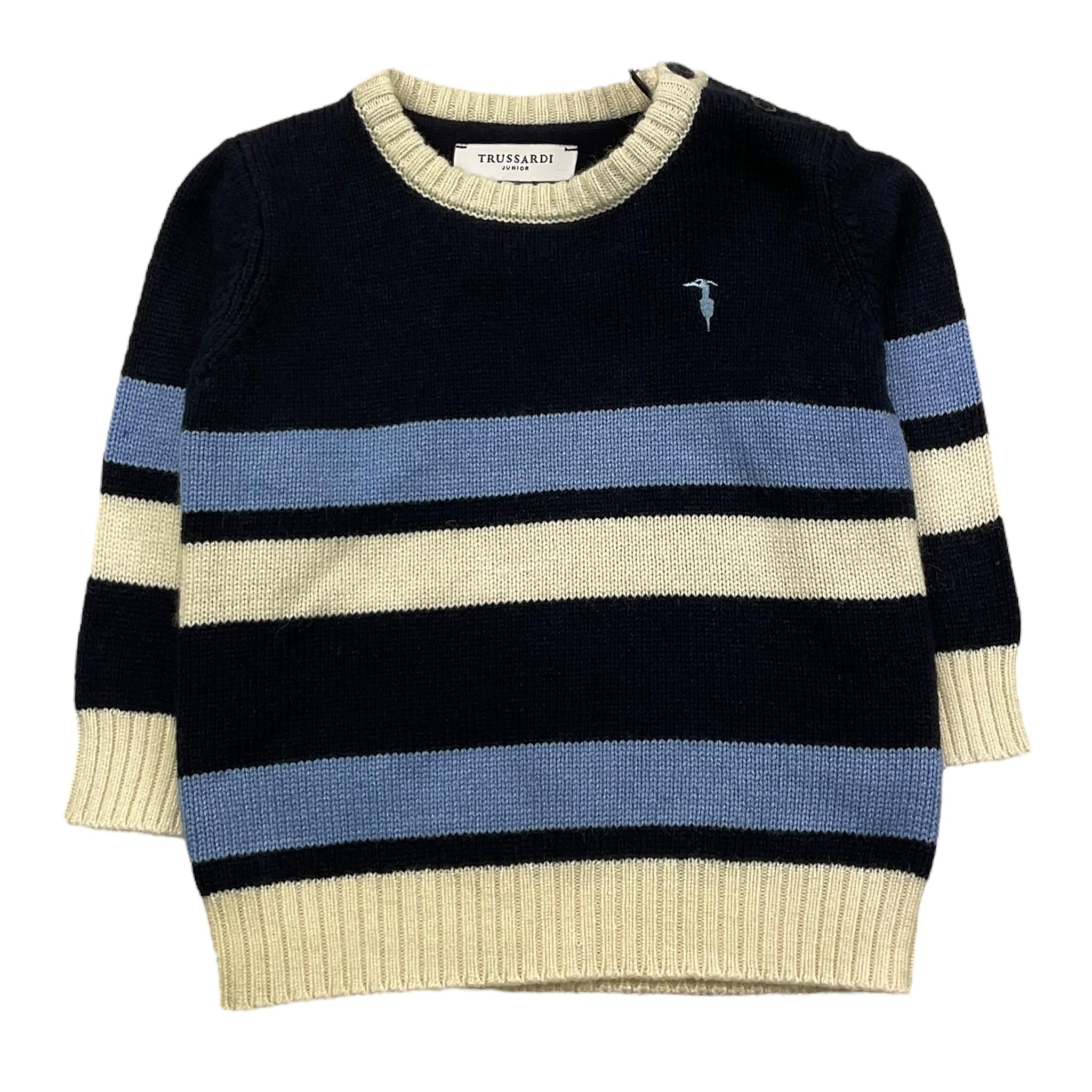 TRUSSARDI maglia girocollo tricolore Multicolor per Neonato TIA2511MA MULTICOLOR TRUSSARDI 