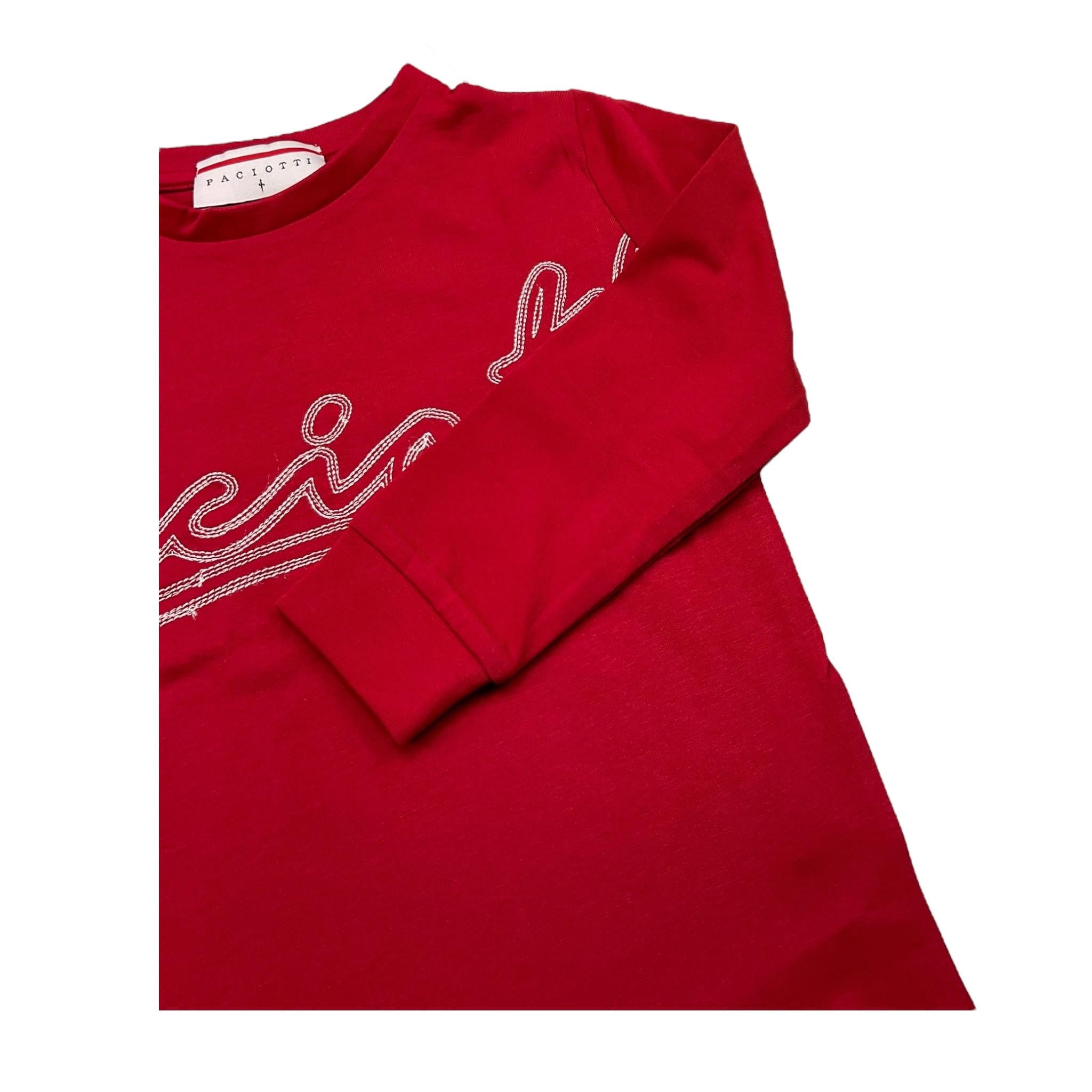 CESARE PACIOTTI shirt girocollo tinta unita con stampa Rosso per Bambino TSP5308B ROSSO CESARE PACIOTTI 