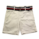 Tommy Hilfiger Bermuda Tinta Unita con Cintura per Bambino KB0KB08845 BIANCO TOMMY HILFIGER 