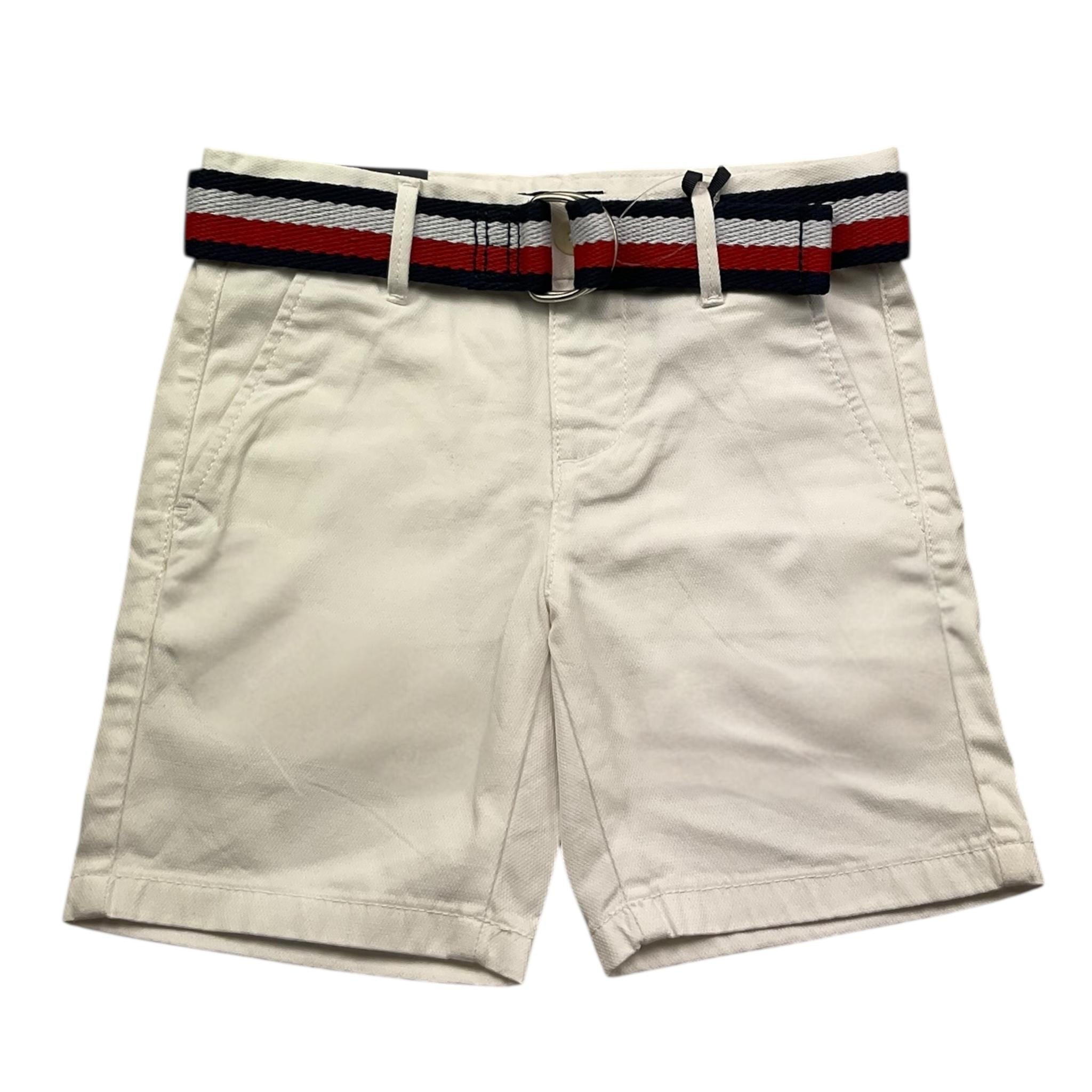 Tommy Hilfiger Bermuda Tinta Unita con Cintura per Bambino KB0KB08845 BIANCO TOMMY HILFIGER 