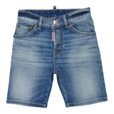 Dsquared2 Bermuda In Denim Tinta Unita per Bambino DQ1477 BLU DSQUARED2 