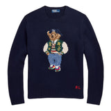 RALPH LAUREN maglia girocollo tinta unita con ricami Blu per Bambino 322951154001 BLU RALPH LAUREN 