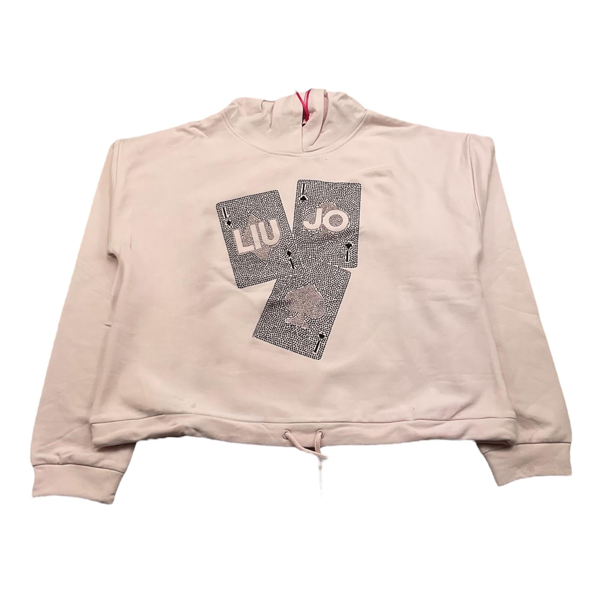 LIU JO felpa chiusa con cappuccio tinta unita con brillantini Rosa per Bambina GF3005 ROSA LIU JO 