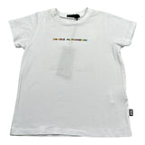 Daniele Alessandrini T-Shirt Girocollo Tinta Unita con Logo per Bambino 1296M00007J BIANCO DANIELE ALESSANDRINI 