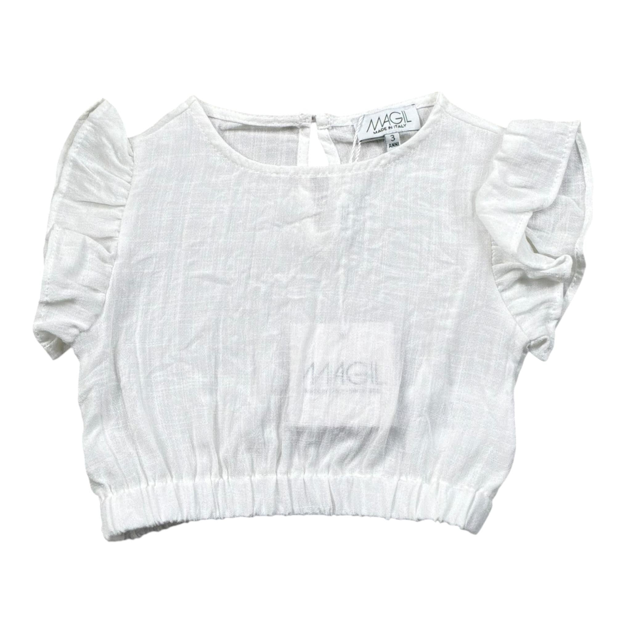 Magil Top Girocollo Tinta Unita per Bambina HN21000 BIANCO MAGIL 