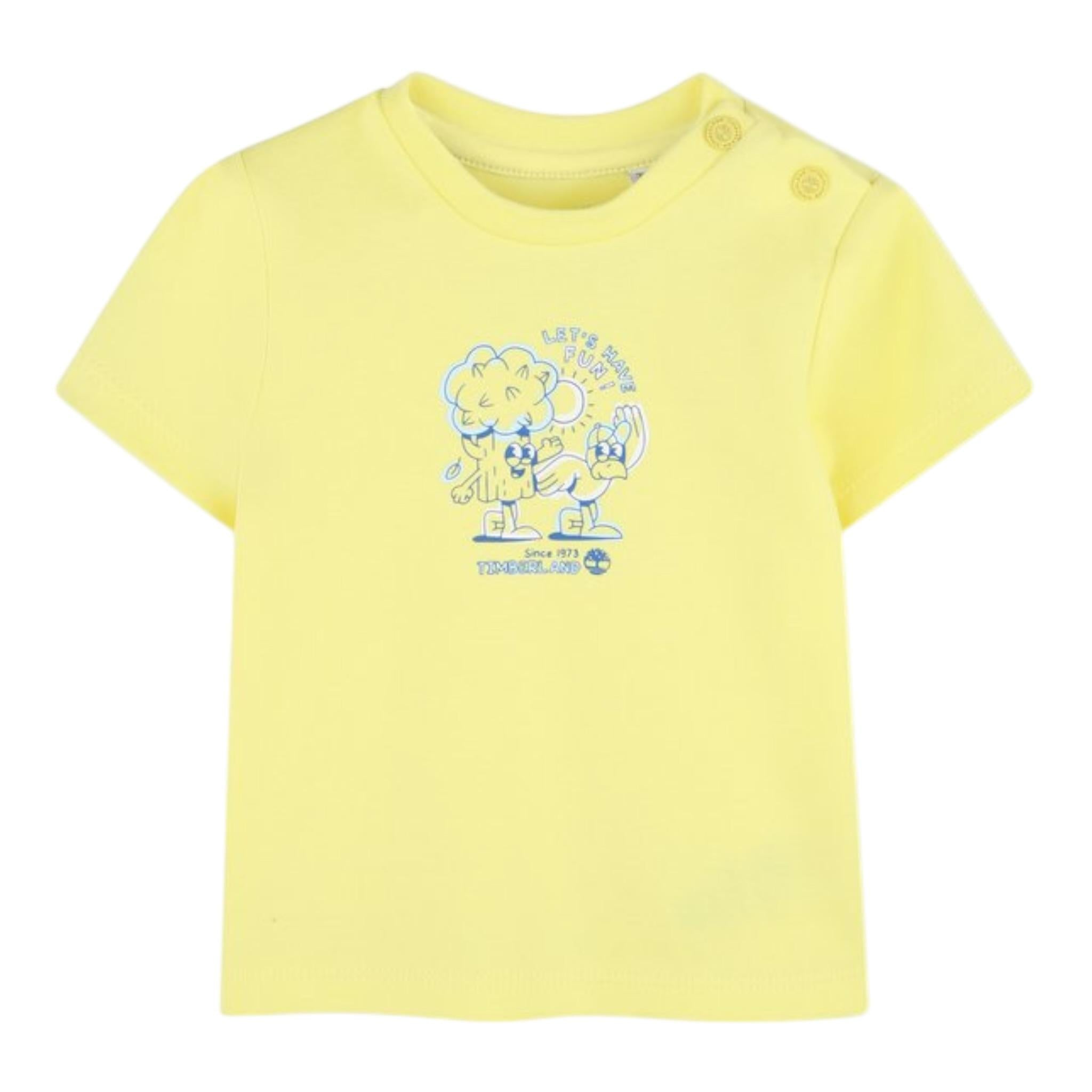 Timberland T-Shirt Girocollo Tinta Unita con Stampe per Neonato T60388 GIALLO TIMBERLAND 