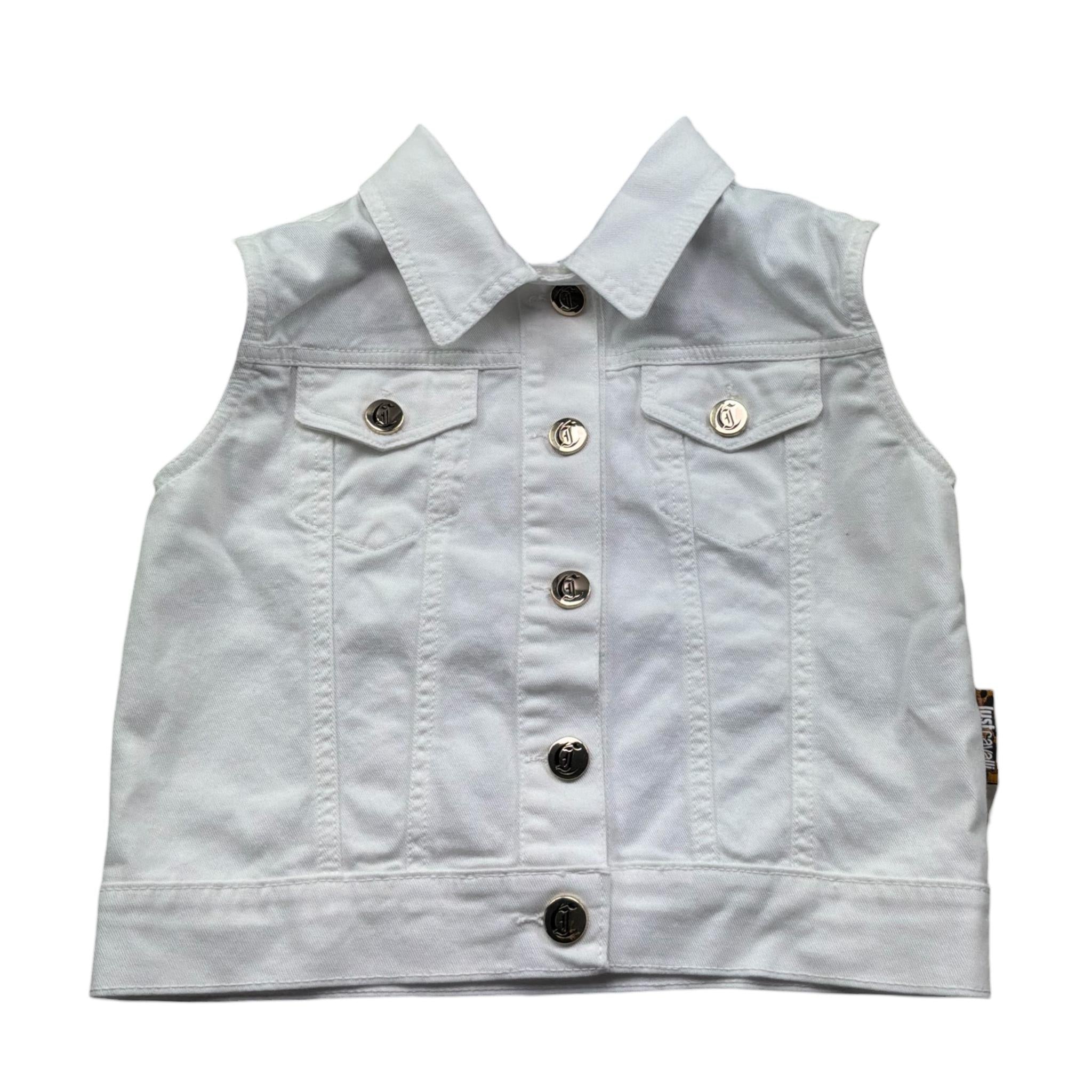 Just Cavalli Smanicato In Denimtinta Unita per Bambino JGP26037GT BIANCO JUST CAVALLI 