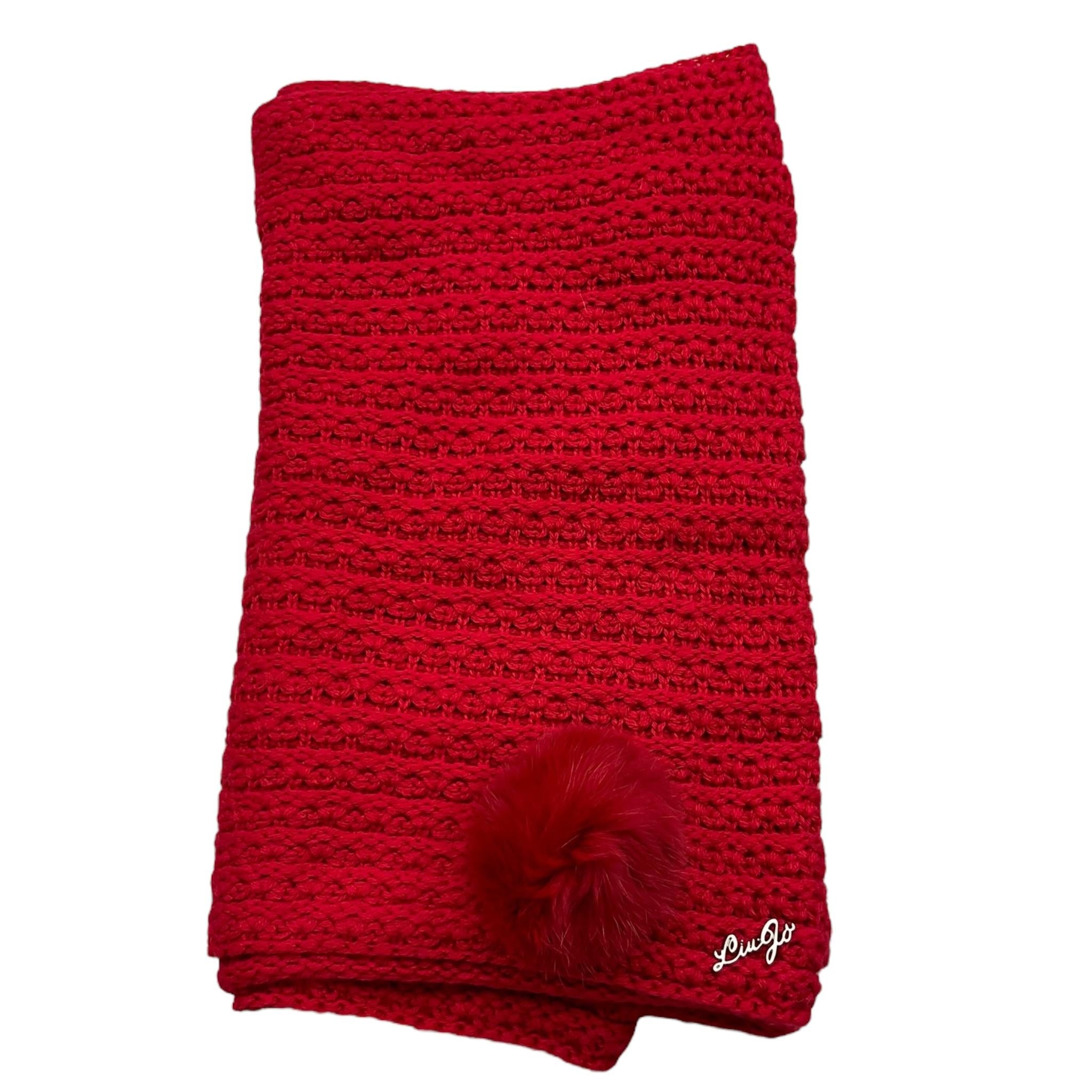 LIU JO sciarpa tinta unita con applicazione pon pon Rosso per Bambina G62116 ROSSO LIU JO 