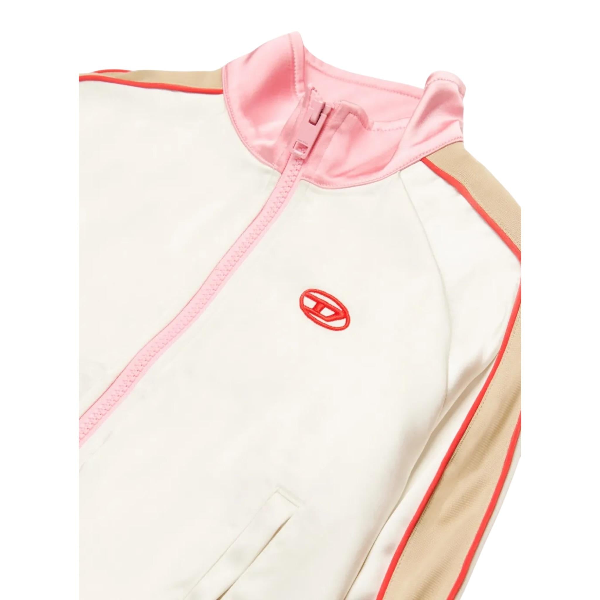 Diesel Felpa con Zip Tinta Unita per Bambina J02184 BIANCO DIESEL 