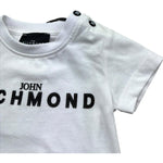 John Richmond T-Shirt Girocollo Tinta Unita con Stampa Logo per Neonato RIP26035TS BIANCO JOHN RICHMOND 