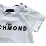 John Richmond T-Shirt Girocollo Tinta Unita con Stampa Logo per Neonato RIP26035TS BIANCO JOHN RICHMOND 