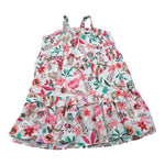 Kaos Abito Tinta Unita con Fantasia Fiori per Bambina KS125 BIANCO KAOS 