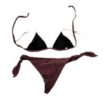 Plume Éthérée Costume 2 Pezzi Triangolo-Slip Tinta Unita per Bambina P09 VIOLA PLUME ÉTHÉRÉE 