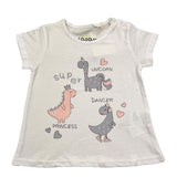 Losan T-Shirt Girocollo Tinta Unita con Stampa In Contrasto Bianco per Neonata