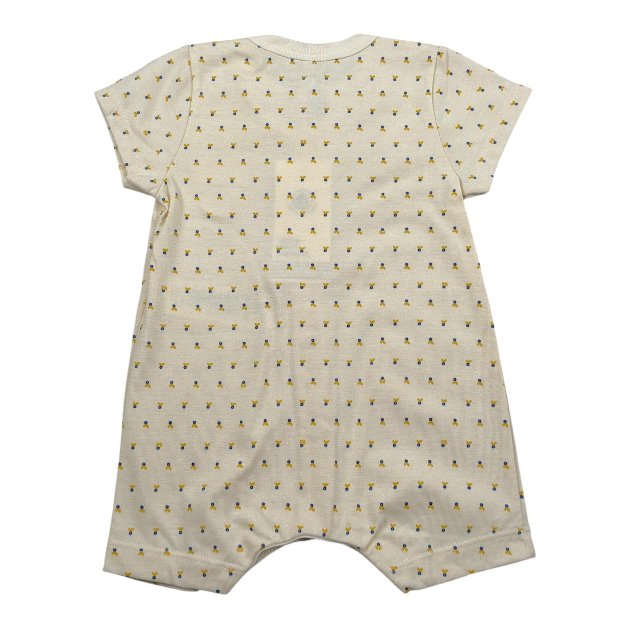 Petit Bateau Pagliaccetto tinta unita con Stampa Giallo per Neonato A09HC GIALLO PETIT BATEAU 