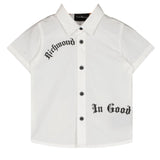 John Richmond Camicia Mezza Manica Tinta Unita con Stampa per Neonato RIP22092CA BIANCO JOHN RICHMOND 