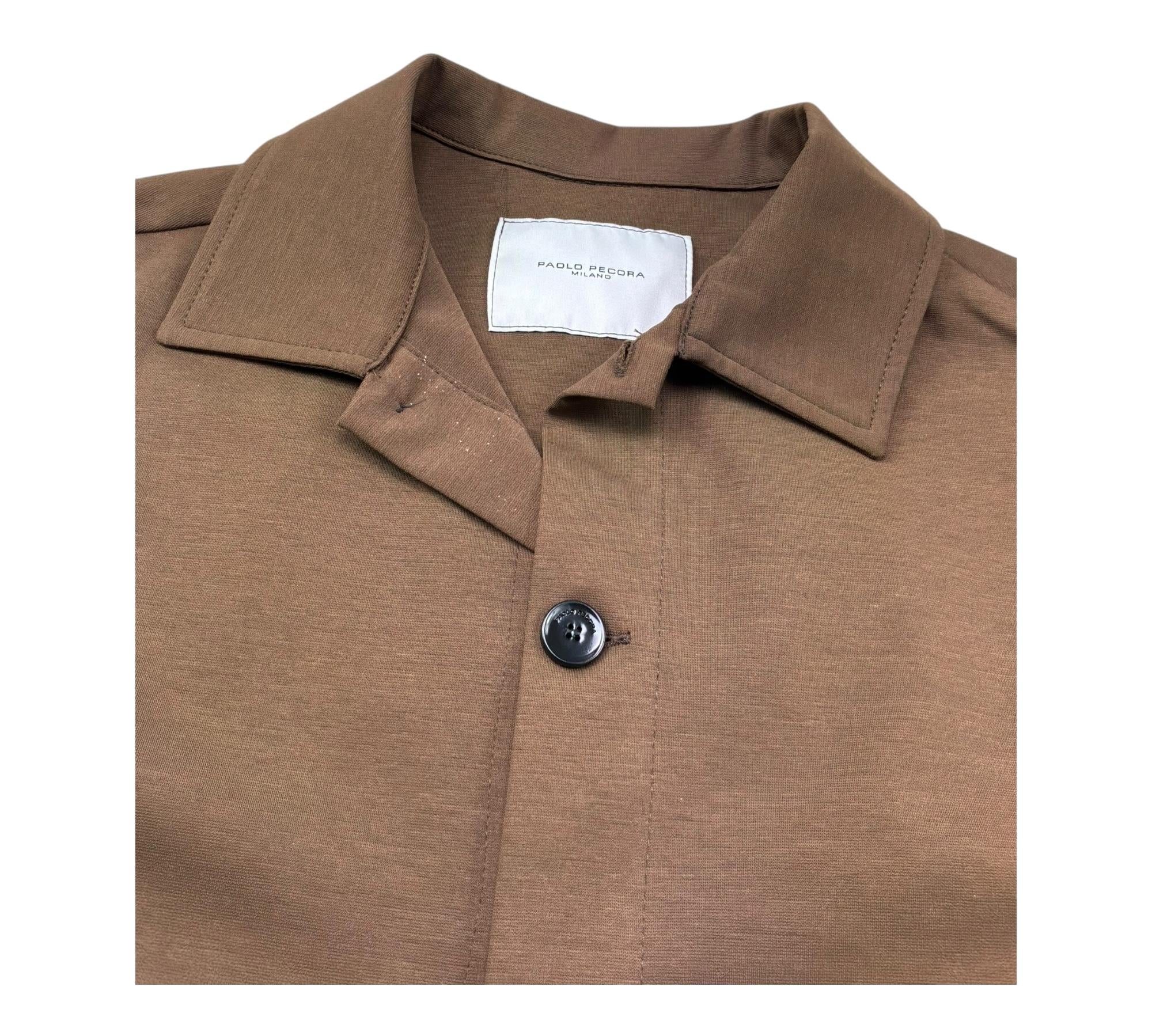 Paolo Pecora Camicia Manica Lunga Tinta Unita per Bambino PP4182 MARRONE PAOLO PECORA 