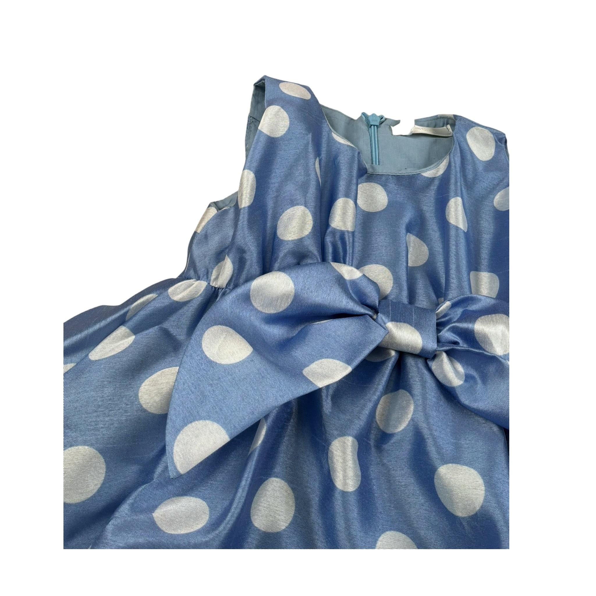 Miss Grant Abito Giromanica tinta unita Fantasia Pois Azzurro per Neonata MG1223 AZZURRO MISS GRANT 